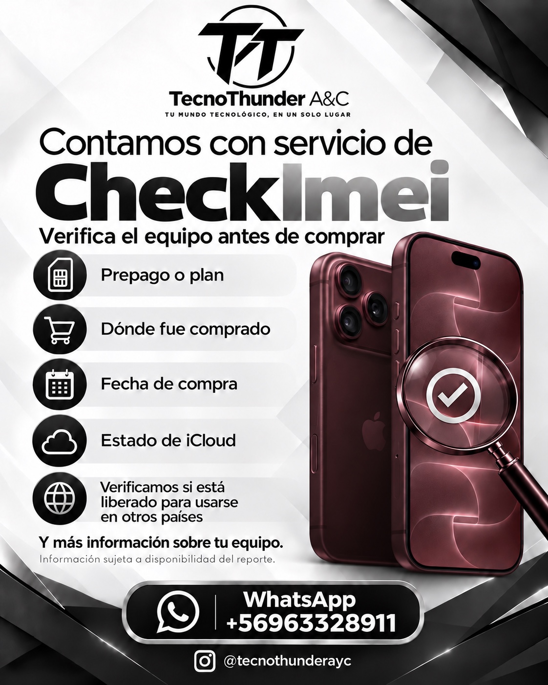 Servicio Check IMEI de TecnoThunder A&C